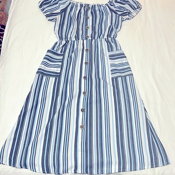 Naif Striped Peasant Dress - Picture 1 of 4